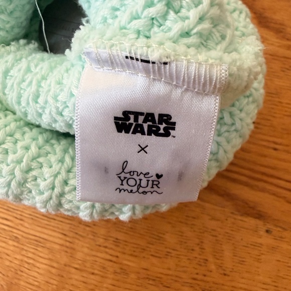 Love Your Melon Star Wars Grogu Cuffed Knit Hat with Pom in Mint - Picture 6 of 6